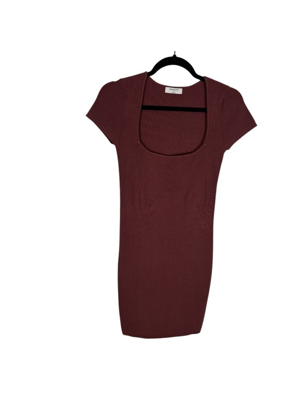 Babaton Aritzia Women M Sundried Red Short Sleeve Emerge Mini Sweater Dress - Picture 3 of 10